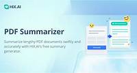 AI PDF Summarizer: Online Free Summary Generator for PDF Document | HIX.AI