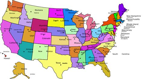 Usa, Capitals, Map, United States