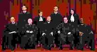 The U.S. Supreme Court as it was constituted in 2009, with (left to right) Associate Justice Anthony Kennedy, Associate Justice Samuel A. Alito, Jr., Associate Justice John Paul Stevens, Associate Justice Ruth Bader Ginsburg, Chief Justice John G. Roberts, Jr., Associate Justice Stephen G. Breyer, Associate Justice Antonin Scalia, Associate Justice Sonia Sotomayor, and Associate Justice Clarence T...
