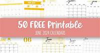 June 2024 Calendars - 50 FREE Printables | Printabulls