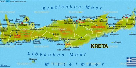 Karte von Kreta (Insel in Griechenland) | Welt-Atlas.de