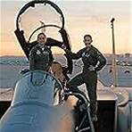 Brie Larson (left) gets hands-on help from Brigadier General Jeannie Leavitt, 57th Wing Commander (right), on a recent trip to Nellis Air Force Base in Nevada to research her character, Carol Danvers, aka Captain Marvel, for Marvel Studios' 'Captain Marvel.'