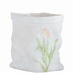 Weather-Resistant Resin Rumpled Bag Planter with Iris Design - Pink Flowers | Wind and Weather