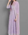 Buy SINGNI Women Purple Ethnic Motifs Embroidered Mirror Work Kurta With Trousers & Dupatta - - Apparel for Women