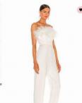 Bronx and Banco Lola Blanc Feather Jumpsuit Wedding Dress Save 33%