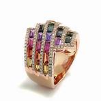 Rainbow Saphir Brillant Ring 3,86 carat 750-Roségold Wert 12.000 Euro Neu EUR 6.600,00