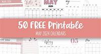 May 2024 Calendars - 50 FREE Printables | Printabulls