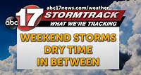 Tracking showers and storms with dry time in between
