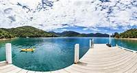 Pier at Punga Cove Resort - Camp Bay - Endeavour Inlet - Queen Charlotte Sound - Marlborough - New Zealand - Oceania 360 Panorama | 360Cities