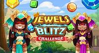 Jewels Blitz Challenge Das Spielfeld ist mit verschiedenen Diamanten