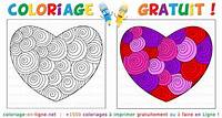 Coloriage Coeur mandala (avec des spirales) | Coloriage à imprimer ou à faire en ligne !
