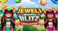 Jewels Blitz Challenge Das Spielfeld ist mit verschiedenen Diamanten