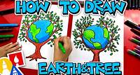 How to Draw a Tree Holding the Earth - Art For Kids Hub -