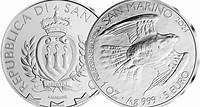 San Marinos erste 5 Euro-Silber-Anlagemünze "Wanderfalke" 2024 30-Tage-Bestpreis: 54,99 €