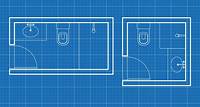 Dimensões mínimas e layouts típicos para banheiros pequenos