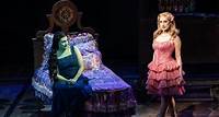 Alyssa Fox as Elphaba and McKenzie Kurtz as Glinda in Wicked.