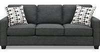 Sawyer Linen-Look Fabric Sofa - Charcoal Grey