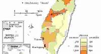 Population density of Taiwan.