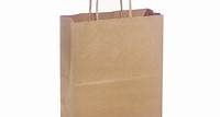 Natural Brown Kraft Shopping Bags, Cub 8x4.75x10", 250 Pack