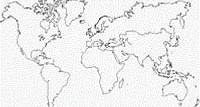 Carte du monde vierge sans les frontières des pays