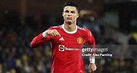 Cristiano Ronaldo of Manchester United celebrates after scoring his sides first goal from the penalty spot during the Premier League match between