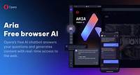 Aria browser AI | Free AI with real-time web access | Opera Browser