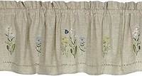 Snapshots Daisy Embroidered Curtain Valance, 58"W x 14"L, Linen