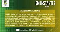 LeilÃ£o Presencial 1/2024 LEILÃƒO PARA ALIENAÃ‡ÃƒO DE IMÃ“VEIS EXCLUSIVOS PARA PESSOAS JURÃDICAS PRÃ‰ Transmitido em: 23/02/2024 13:30