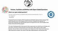 Partner, Facilitate and Reflect with Open-Ended Questions - Partner, Facilitate and Reflect with Open-Ended Questions