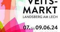 LechStadtMärkte: Veitsmarkt mit buntem Familienprogramm Von Freitag, 7. Juni bis Sonntag, 9. Juni 2024 verwandelt sich die Landsberger Altstadt wieder in einen lebhaften Marktplatz.
