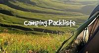 Camping / Zelten / Zelturlaub Packliste zum Ausdrucken & Abhaken
