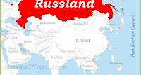 Russland auf der karte Asiens