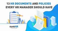 13 HR Documents And Policies Every HR Manager Should Have