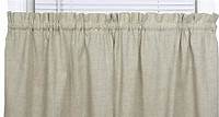 Snapshots Embroidered Tier Curtain, Linen (58" W x 30" L)