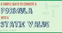 How to Convert a Formula to Value in Excel