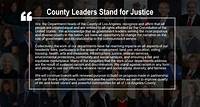 County Leaders Stand For Justice