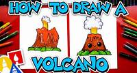 How To Draw A Cute Volcano - Art For Kids Hub -