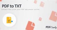 PDF para TXT: Extrair texto de PDF livre em um único clique