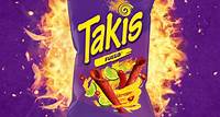 Takis Fuego® Takis Fuego rolled tortilla chips are the taste of fire. A bite of lava. Like fire-walking with your tongue.