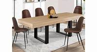 Table à manger extensible phoenix 6-10 personnes bois et noir 160-200 cm-L45638581