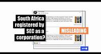 South Africa is registered by the US SEC as a foreign government, not as a company