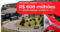 Sefaz-SP transfere mais de R$ 608 milhões aos municípios paulistas no quinto repasse de ICMS de maio No mês passado, prefeituras receberam mais de R$ 3,7 bilhões do governo do Estado