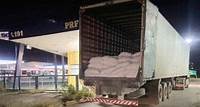 Caminhões com cargas irregulares de gesso são retidos pela PRF em Salgueiro