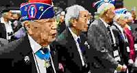 World War II veterans from the 442nd Regimental Combat Team attending a tribute to Nisei servicemen in Washington, D.C., November 1, 2011.