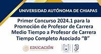 Primer Concurso 2024.1 para la Promoción de Profesor de Carrera Medio Tiempo a Profesor de Carrera Tiempo Completo