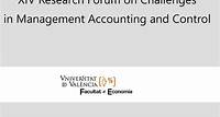 XIV Research Forum on Challenges in Management Accounting and Control