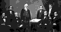 President James Buchanan (standing centre) and his cabinet.