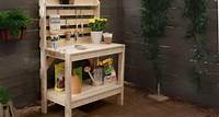 Simple 2x4 Potting Bench with Slatted Back
