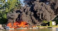 Rauchwolke und Explosion: Boote in Besigheim abgebrannt