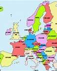 Carte de l'Europe en couleur avec le nom des pays